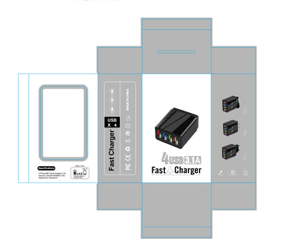 USB Charger Quick Charge 3.0 4 Phone Adapter For Tablet Portable Wall Mobile Charger Fast Charger - Here2Save