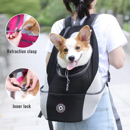 Pet Dog Carrier Carrier For Dogs Backpack Out Double Shoulder Portable Travel Outdoor Carrier Bag Mesh - Here2Save