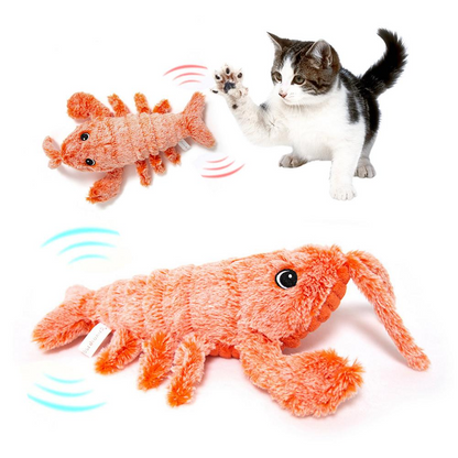 Pet Toys Electric Jumping Shrimp USB Charging Simulation Lobster Funny Cat Plush Pets Toy - Here2Save