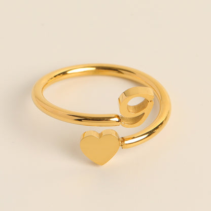 Anillo de cola de amor tridimensional con letras 26