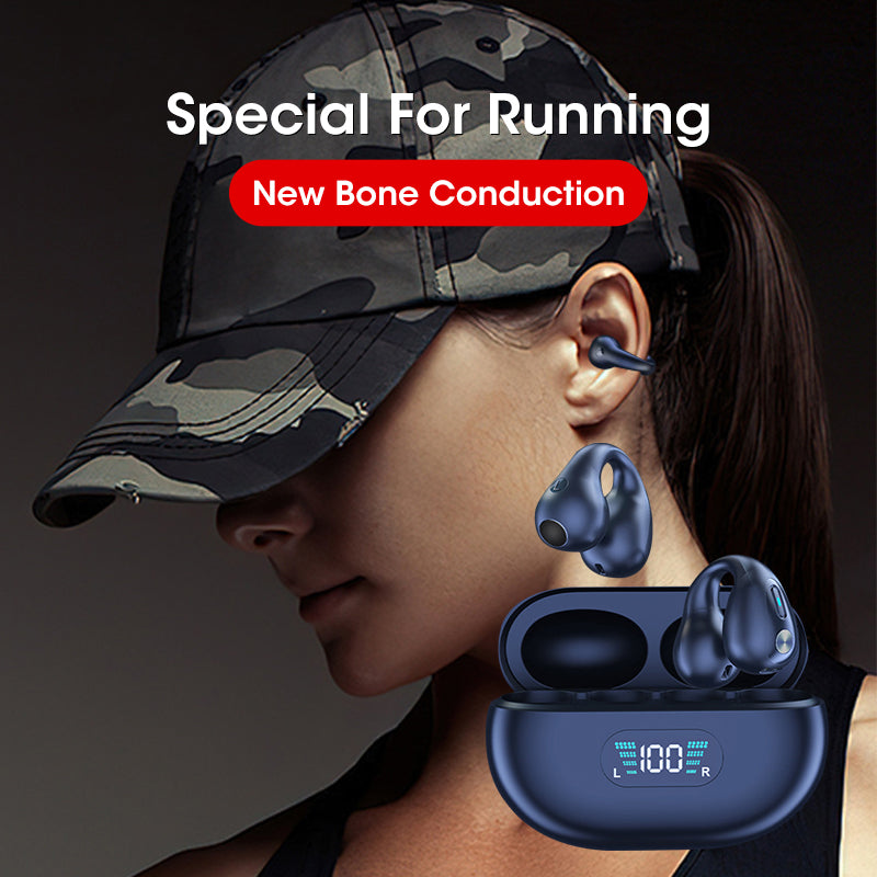 Bone Conduction Headphones TWS Earbuds Ear Clip Bluetooth 5.3 Touch Wireless Earphone In-Ear Bass HIFI Sports Headset - Here2Save