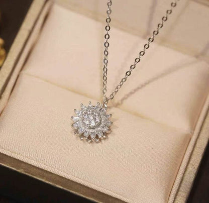 Rotatable Sunflower Necklace Full Of Diamonds - Here2Save