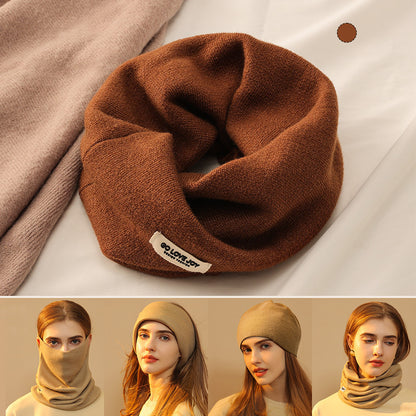 4 In 1 Face Mask Winter Faux Cashmere Scarf Headscarf Ins Fashion Hat