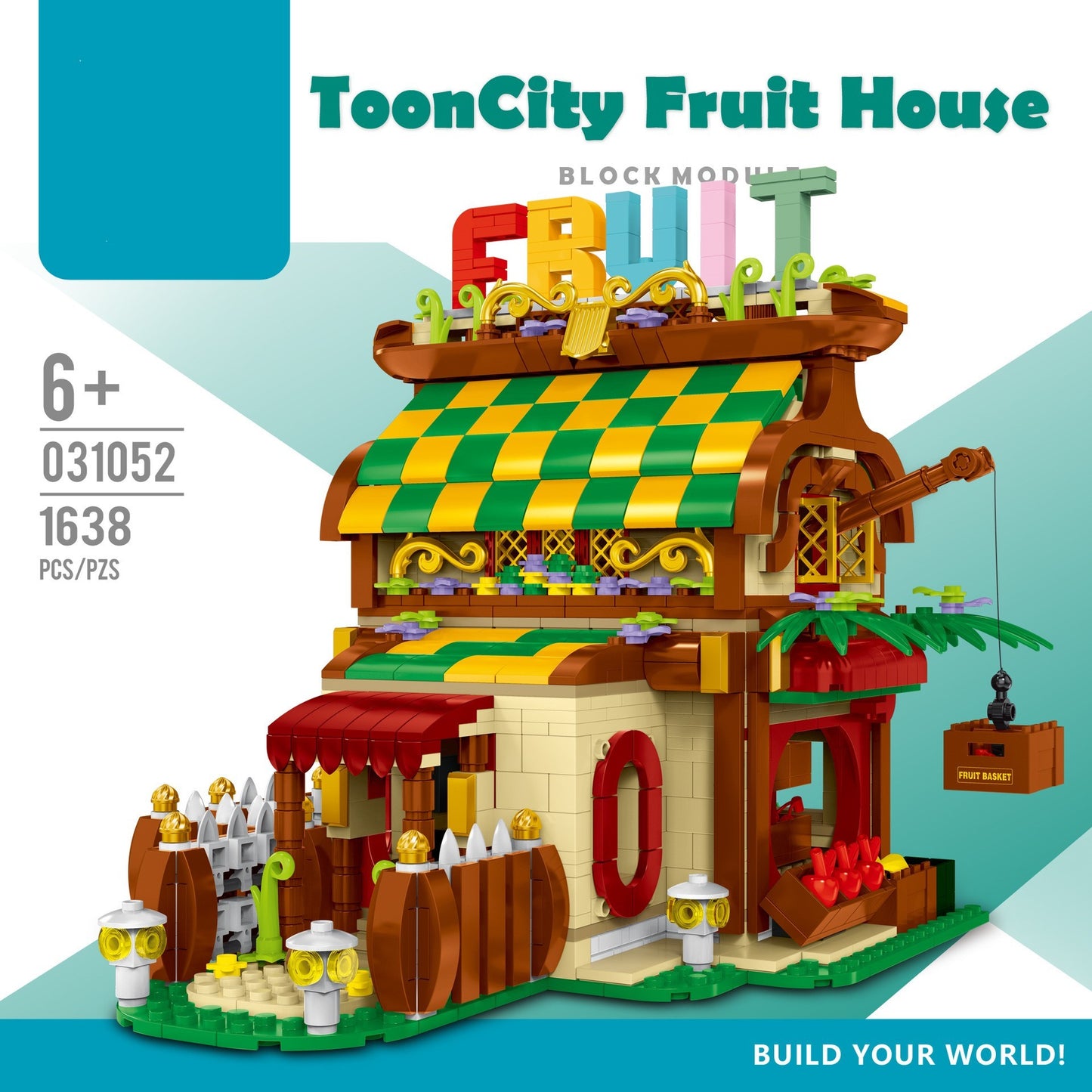 Flower Shop Fruit Shop Love Villa Small Particle Children Patchwork Building Blocks Toy Model