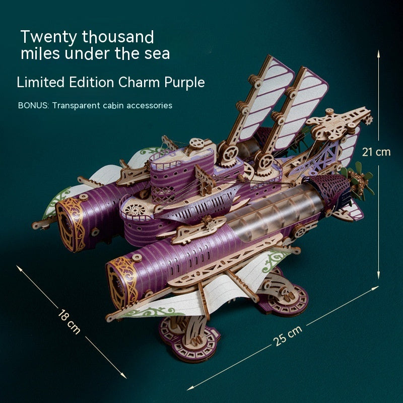 Wooden Puzzle Fantasy Spacecraft Model