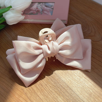 Plain Color XL Bow Ribbon Hair Claw