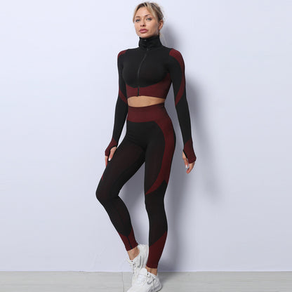 3PCS Yoga Set Seamless Sport Set Women Gym Clothing Leggings Women Crop Top Sports Bra Women Fitness Gym Set Womens Outfits Tracksuit - Here2Save