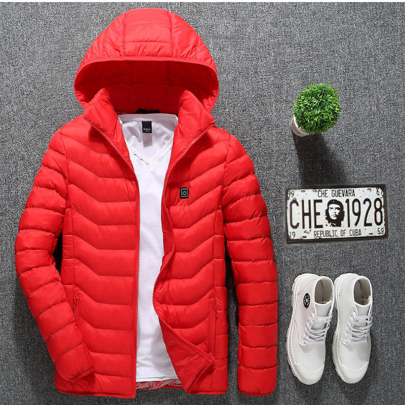 New Heated Jacket Coat USB Electric Jacket Cotton Coat Heater Thermal Clothing Heating Vest Men's Clothes Winter - Here2Save